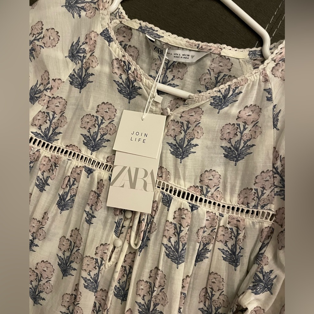 Zara Bohemian floral Long cotton Dress